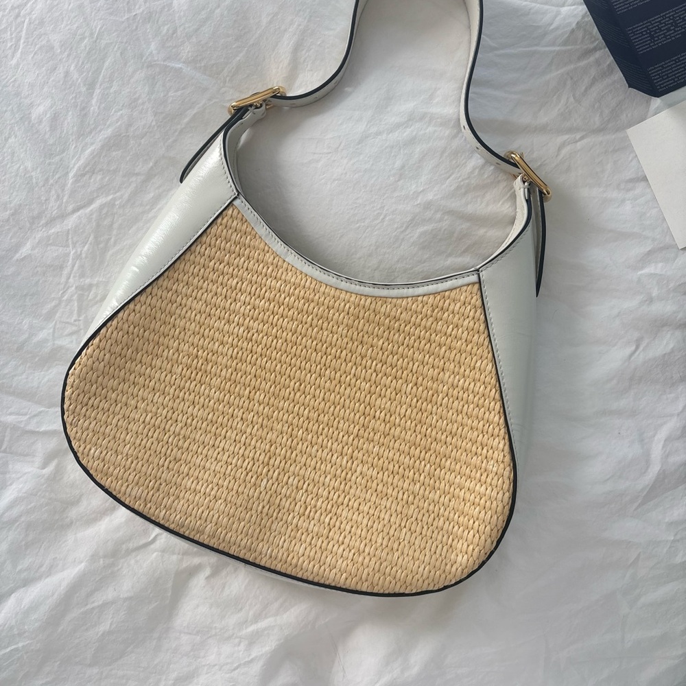 Prada Cleo Raffia Wicker Bag White Leather Gold Hardware - w/ Authenticity Cards - Picture 6 of 8
